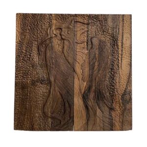 Houten gesneden backgammonbord met Feniks-ontwerp
