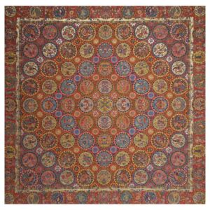 Yazd Termeh Tafelkleed Luxueus met Bloemenpatroon Haft Khaan II