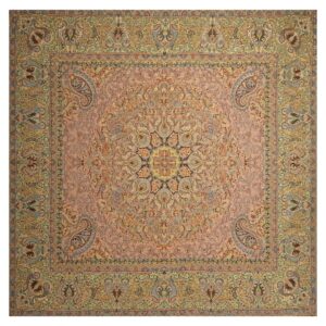 Geel Fluwelen Tafelkleed – Geometrisch & Bloemen