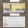 1403 Perzische Houten Bureaukalender met Notitiesectie