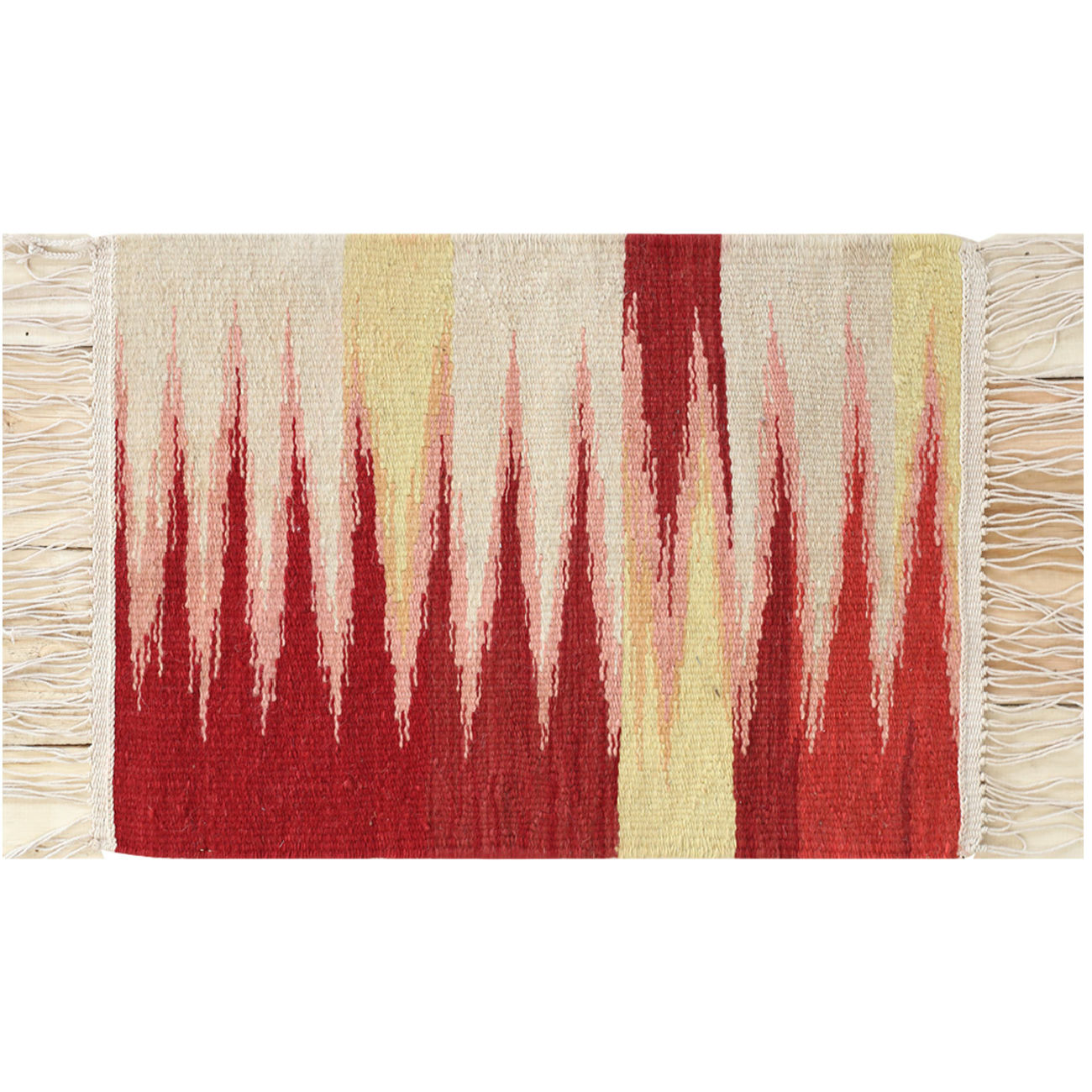 Artistieke rode Perzische Kelim, abstract geometrisch