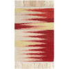 Artistieke rode Perzische Kelim, abstract geometrisch