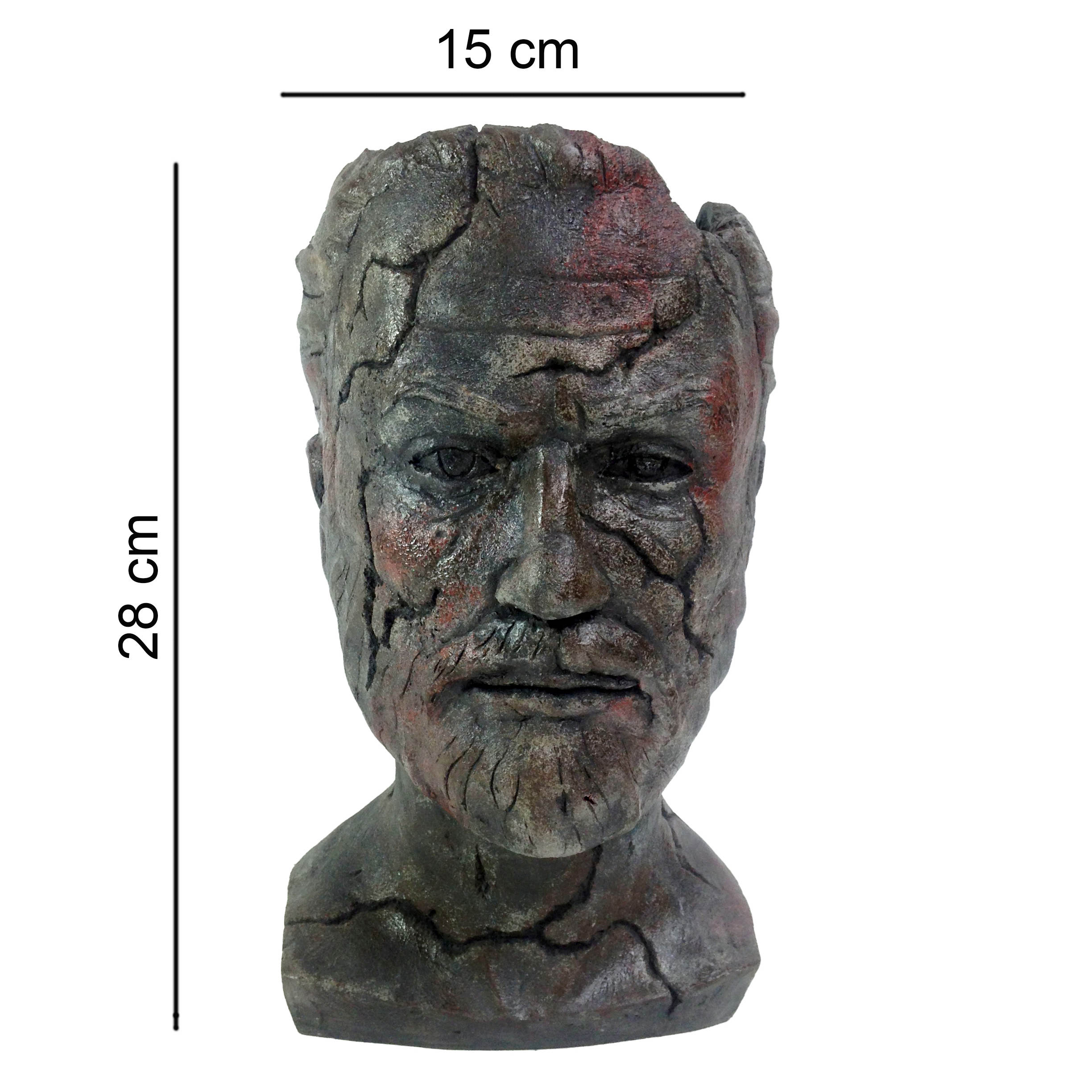Decoratieve betonnen sculptuurvaas met een artistiek mannenkopontwerp, een indrukwekkend accent voor uw interieur