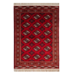 Handgeknoopt Perzisch Qashqai Tribaal Tapijt (Bukhara Design) – Rode Wol