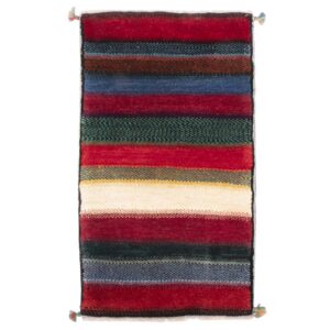 Authentiek handgeknoopt Perzisch gestreept Gabbeh tapijt – Rood, Wol