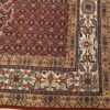 Handgeknoopt Perzisch Birjand Riz Mahi Tapijt (Mahi Medaillon) - Rode Zijde & Wol
