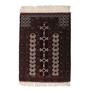 Handgeknoopt Perzisch Golestan Torkaman Tapijt (Bukhara Design) – Bruine Wol