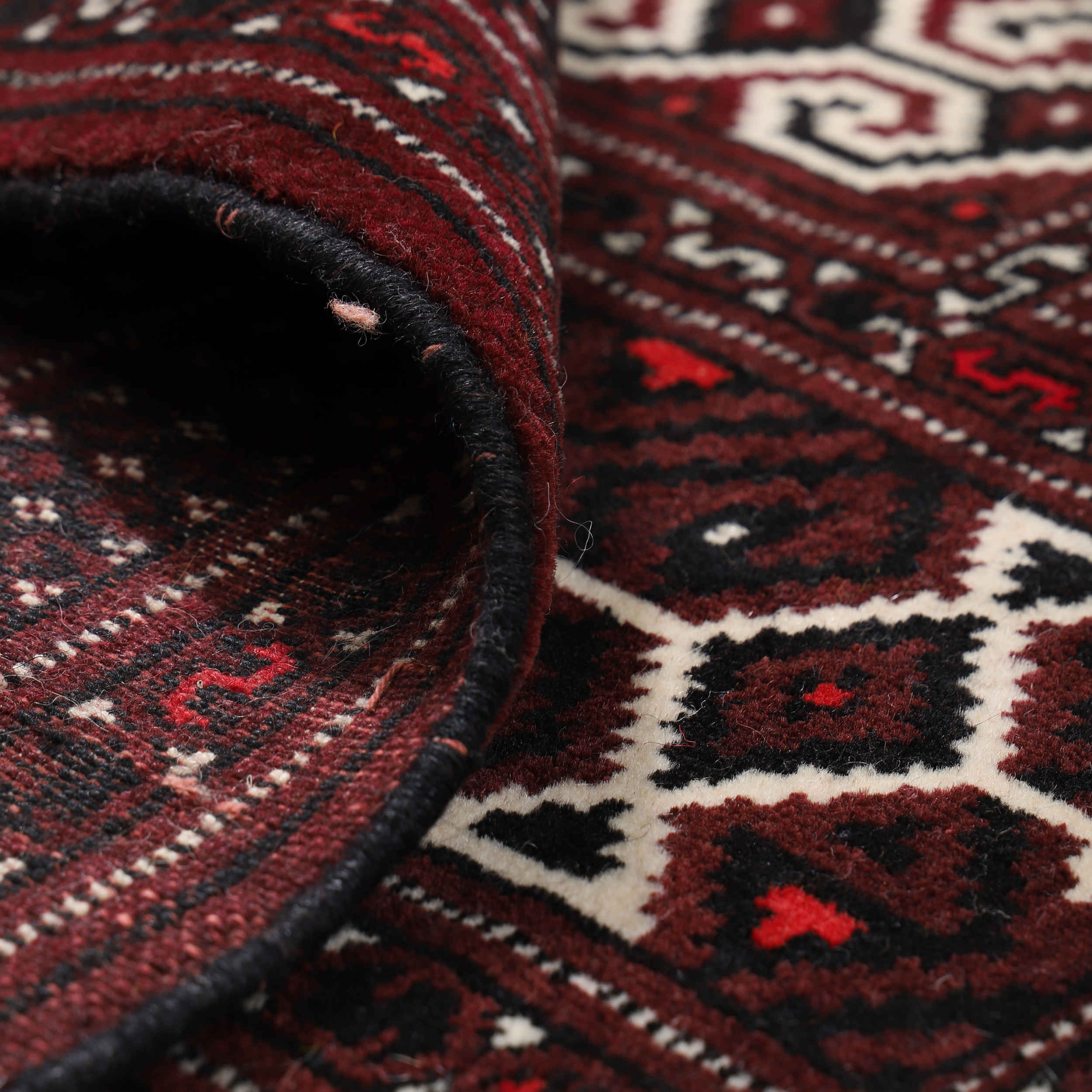 Handgeknoopt Perzisch Golestan Torkaman Tapijt (Bukhara Design) – Bruine Wol