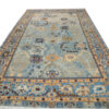 Handgeknoopt Perzisch Isfahan Tapijt (Elegant Bloemenpatroon) - Lichtblauwe Wol