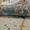 Handgeknoopt Perzisch Isfahan Tapijt (Elegant Bloemenpatroon) - Lichtblauwe Wol