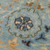 Handgeknoopt Perzisch Isfahan Tapijt (Elegant Bloemenpatroon) - Lichtblauwe Wol