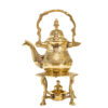 Messing Theepot met Verwarmingsbasis Handgegraveerd Luxe Ontwerp