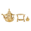 Messing Theepot met Verwarmingsbasis Handgegraveerd Luxe Ontwerp
