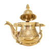 Messing Theepot met Verwarmingsbasis Handgegraveerd Luxe Ontwerp