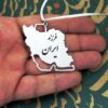 Perzische Autohanger - RVS Kaart van Iran Wit