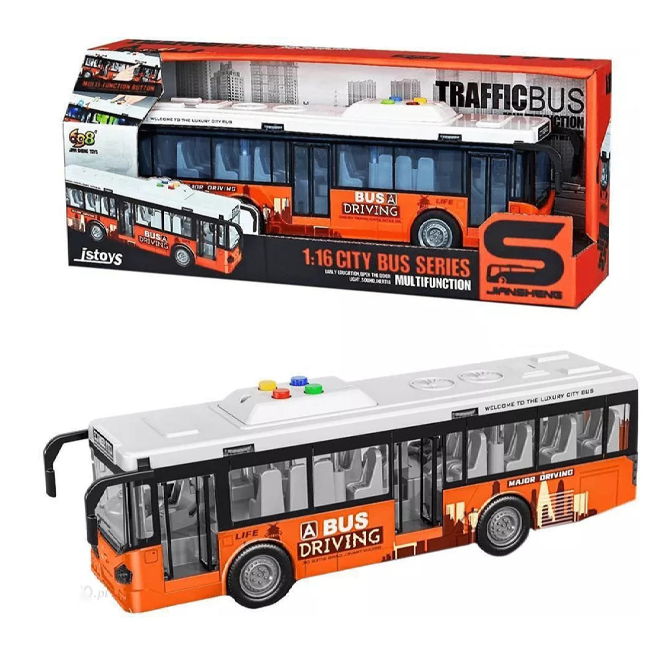 Diecast Speelgoed Stadsbus – Met Muziek & Openende Deuren