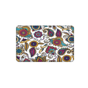 Perzische Creditcard Sticker — Wit Paisley Patroon