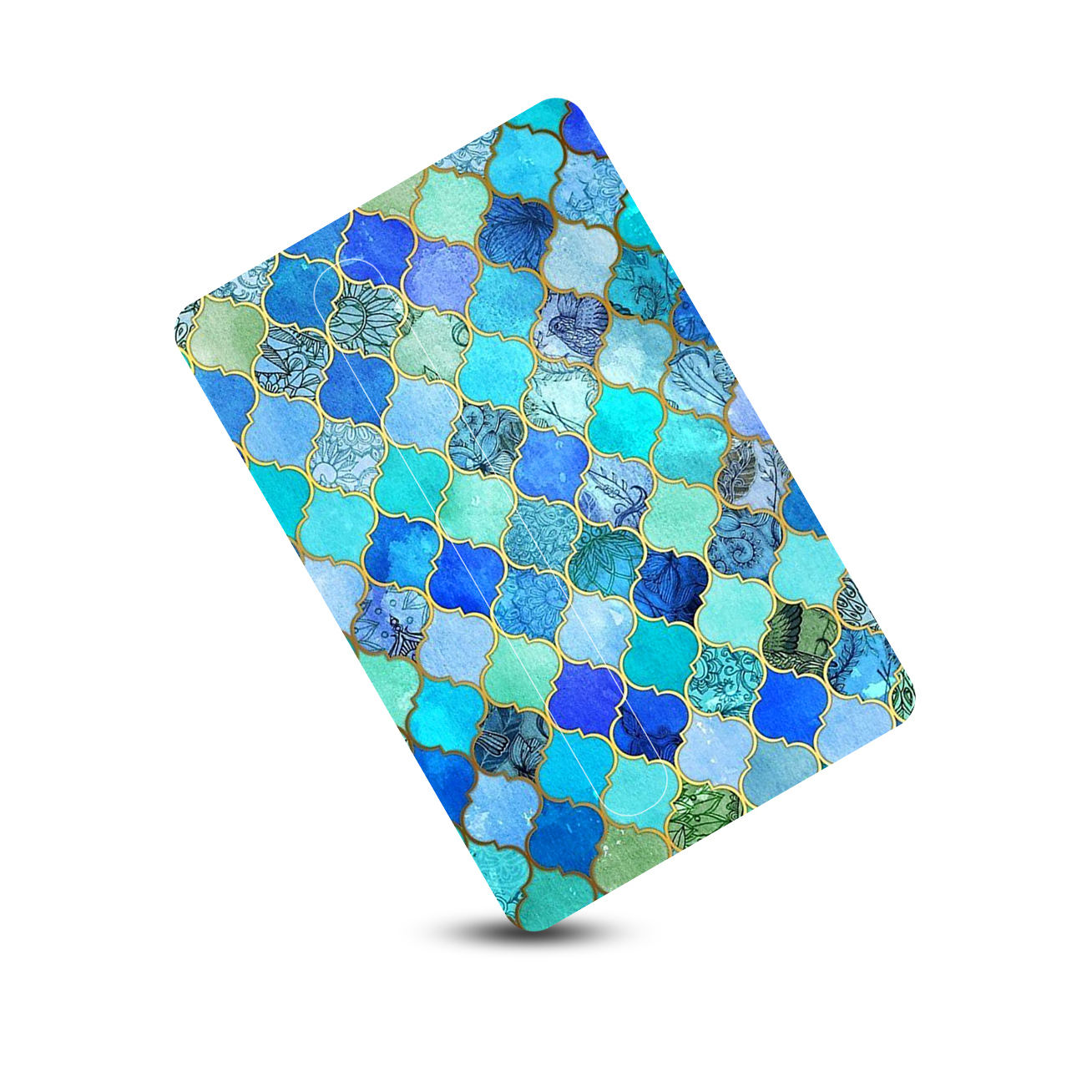 Perzische Creditcard Sticker — Blauw Tegelmotief