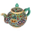 Decoratieve Aardewerken Theepot met Minakari Emaille Techniek