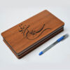 Houten geschenkdoos met Perzische kalligrafie
