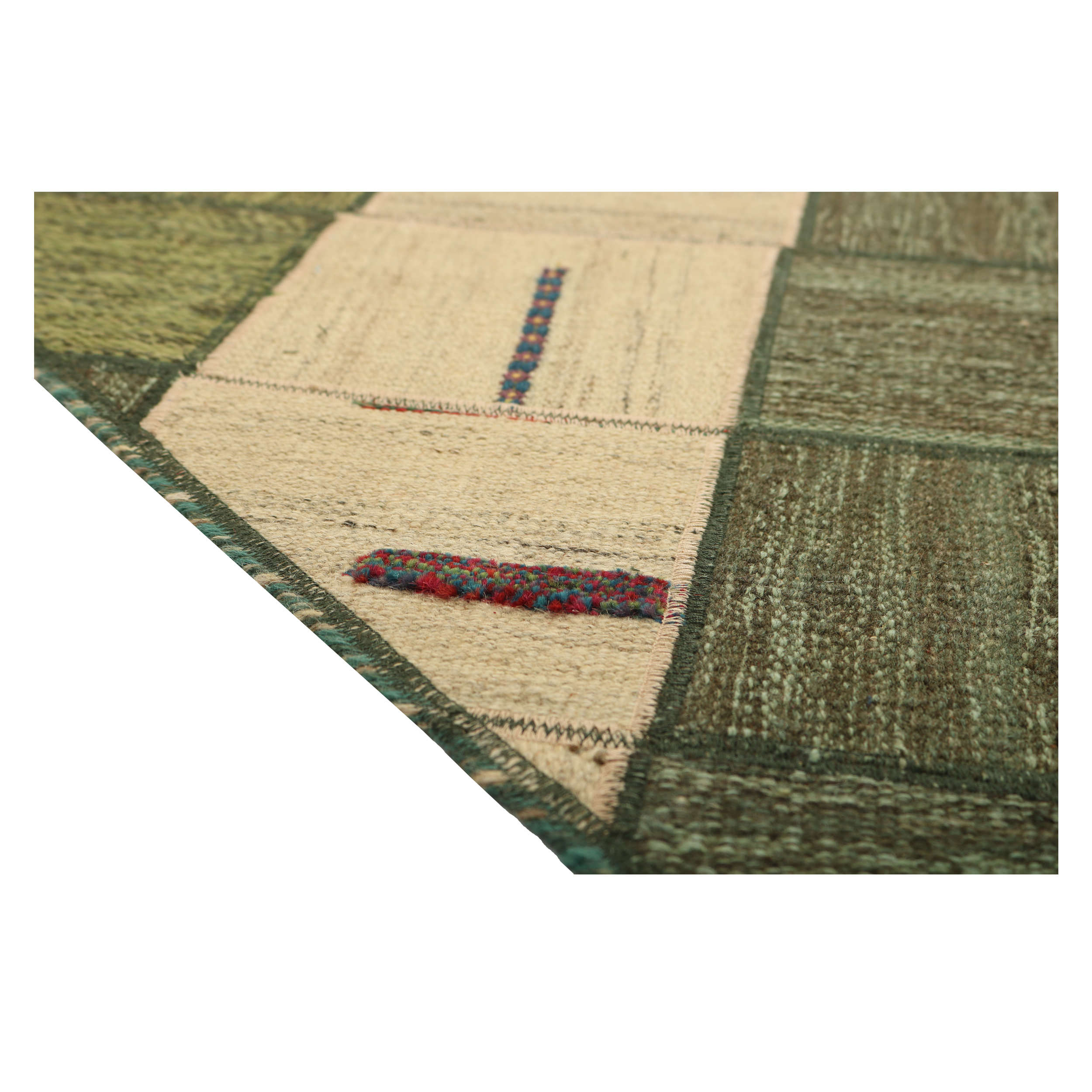 Perzisch Patchwork Kilim Tapijt Handgeweven Crème