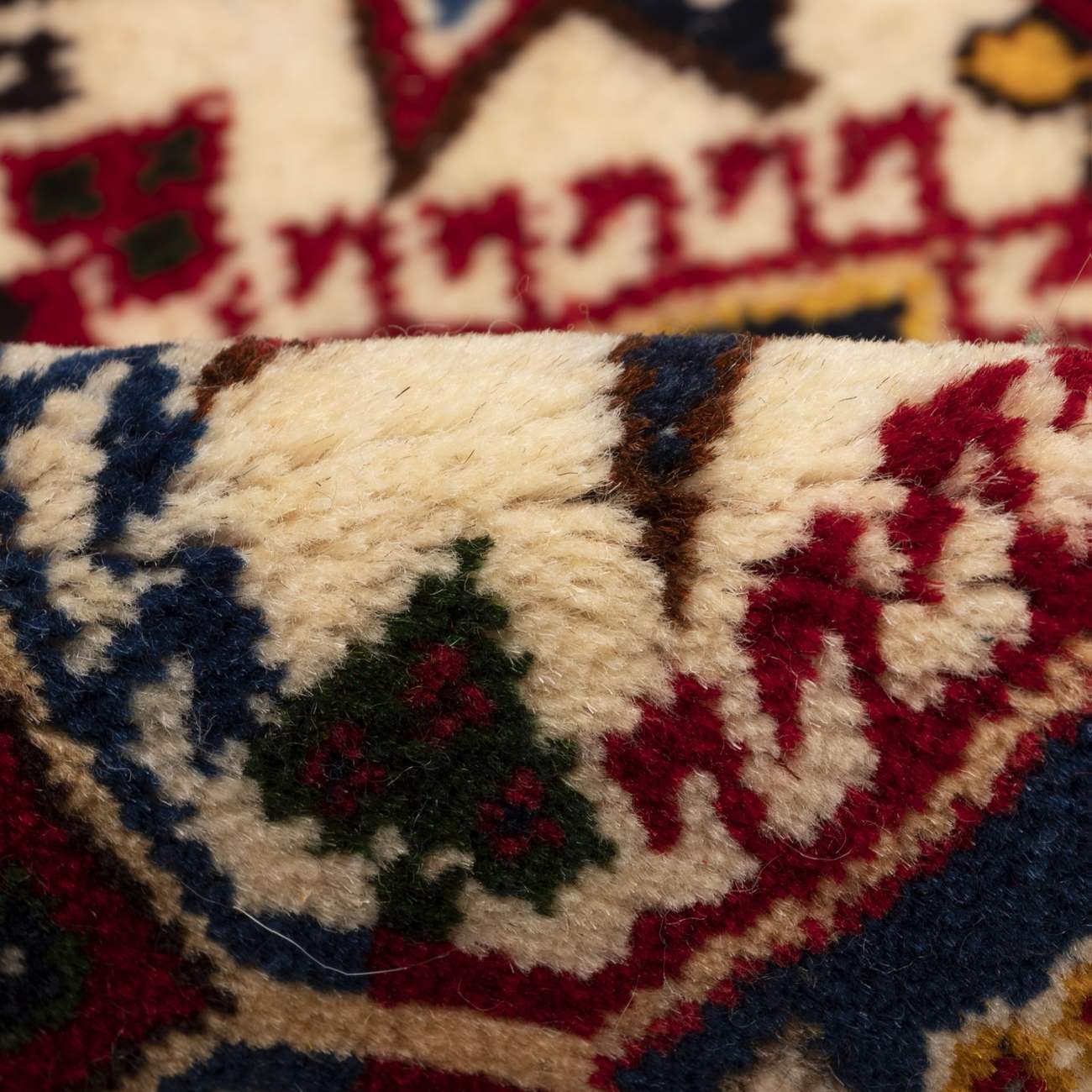Echt handgeknoopt Perzisch geometrisch Gabbeh tapijt – Rood, Wol