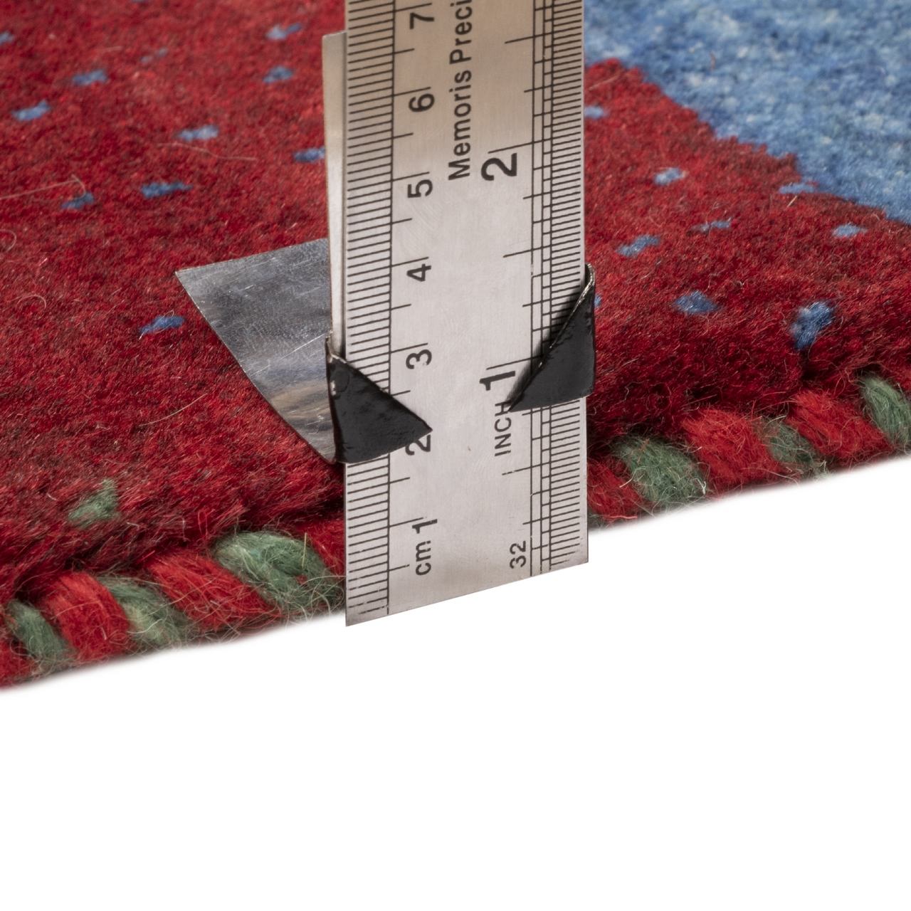 Echt handgeknoopt Perzisch gestreept Gabbeh tapijt – Rood, Wol