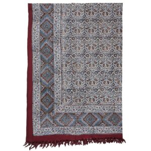 Iraanse Tafelkleed: Traditionele Kalamkari Blockprint van Isfahan Abtin