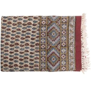 Iraanse Tafelkleed: Traditionele Kalamkari Blockprint van Isfahan Binesh
