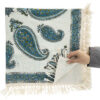 Iraanse Tafelkleed: Traditionele Kalamkari Blokdruk uit Isfahan – Blauw