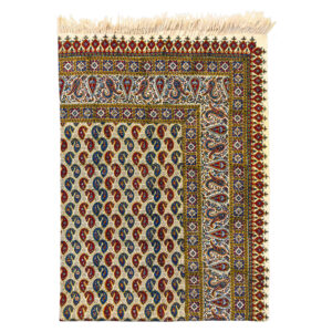 Iraanse Tafelkleed: Traditionele Kalamkari Blockprint van Isfahan Bruin