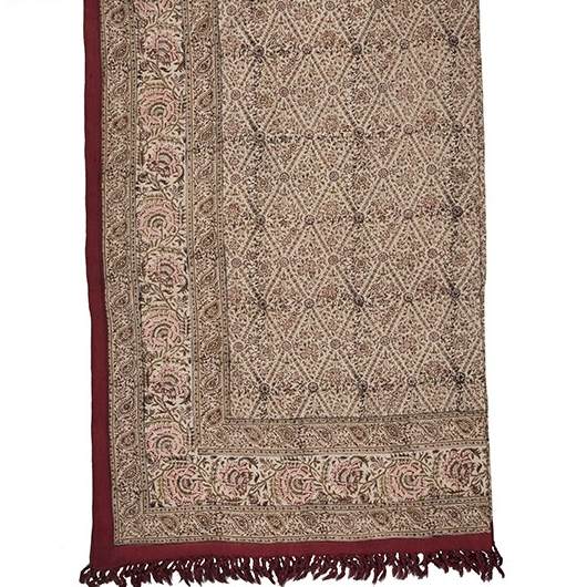 Iraanse Tafelkleed: Traditionele Kalamkari Blockprint van Isfahan Momtazi