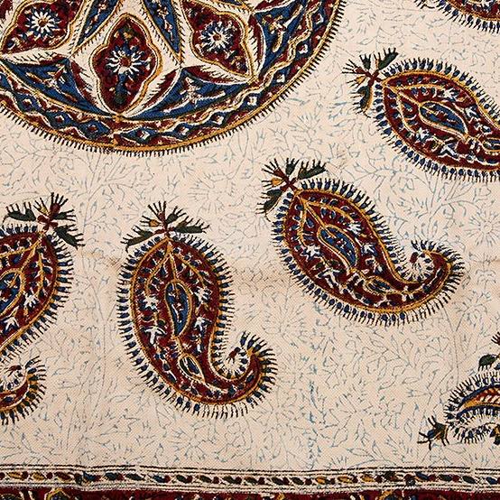 Iraanse Tafelkleed: Traditionele Kalamkari Blokdruk uit Isfahan – Rabin