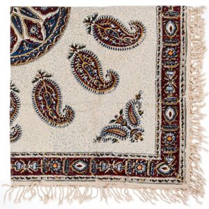 Iraanse Tafelkleed: Traditionele Kalamkari Blokdruk uit Isfahan – Rabin