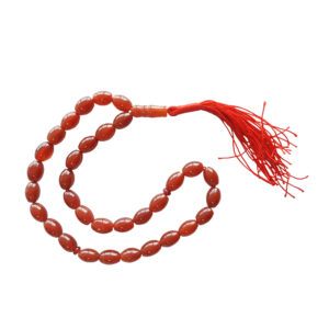 Islamitische Agaat Rozenkrans met 33 Gebedskralen Tasbih Rood I