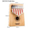 Gecko Kalimba 17-Toets Duimpiano K17Ba