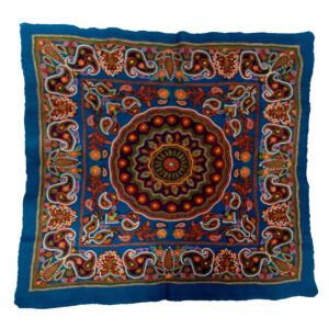 Geborduurde Kussenhoes – Blauw Design