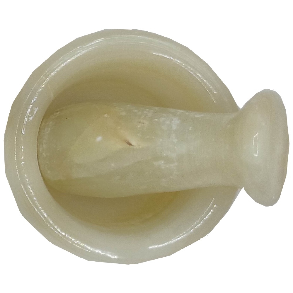 Luxe Marmeren Vijzel & Stamper Set – Crème Steen