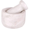 Witte Marmeren Vijzel & Stamper Set – Handgemaakt