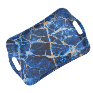 Melamine Dienblad Blauw – Marmer Ontwerp