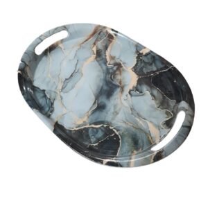 Melamine Dienblad Grijs – Ronde Marmer Stijl