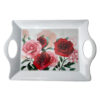 Melamine Dienblad Wit – Rood Rozenontwerp