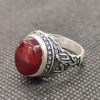Islamitische Agaat Zilveren Ring voor Heren Elegantie Ya Imam Reza