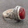Islamitische Agaat Zilveren Ring voor Heren Elegantie Ya Imam Reza