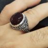 Islamitische Agaat Zilveren Ring voor Heren Elegantie Ya Imam Reza