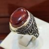 Islamitische Agaat Zilveren Ring voor Heren Elegantie Ya Imam Reza
