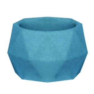 Minimalistische Betonnen Vaas – Polyhedraal Blauw