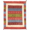 Handgeknoopt Perzisch gestreept Gabbeh tapijt met dierenmotieven - Rood, Wol