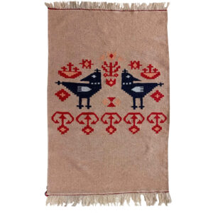 Origineel Perzisch Wol Kilim Tapijt Handgeweven in Isfahan “Mina Bird” Ontwerp