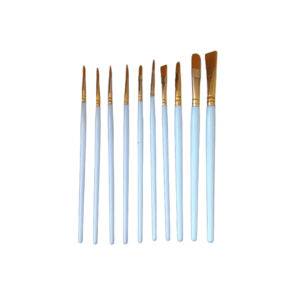 10-Delige Zachte Platte Penseelset voor Aquarel, Acryl & Gouache